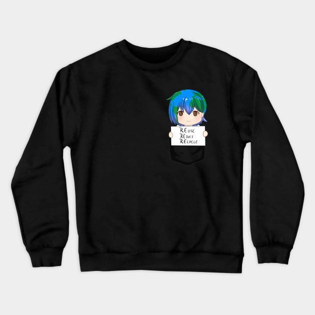 Earth-chan Crewneck Sweatshirt by axsmodern